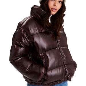 American Eagle Purple Shiny Puffer Size Small NWOT
